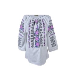 Ie traditionala bumbac flori mov