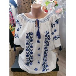 Ie traditionala panza topita turcoaz-albastru