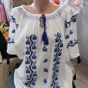 Ie traditionala panza topita turcoaz-albastru