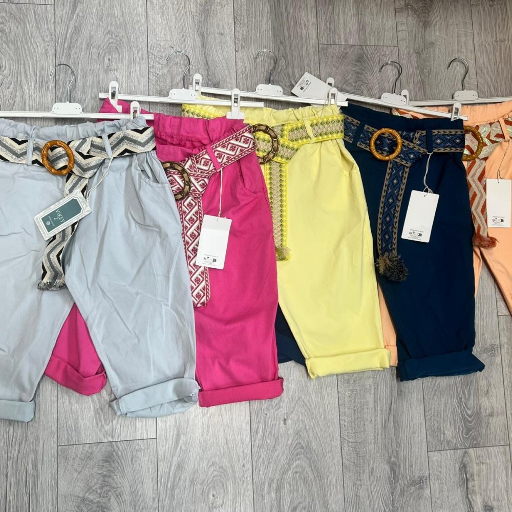 Pantaloni dama 3/4 colorati Pantaloni dama 3/4 colorati