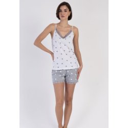 Pijamale dama Vienetta cu inimioare gri