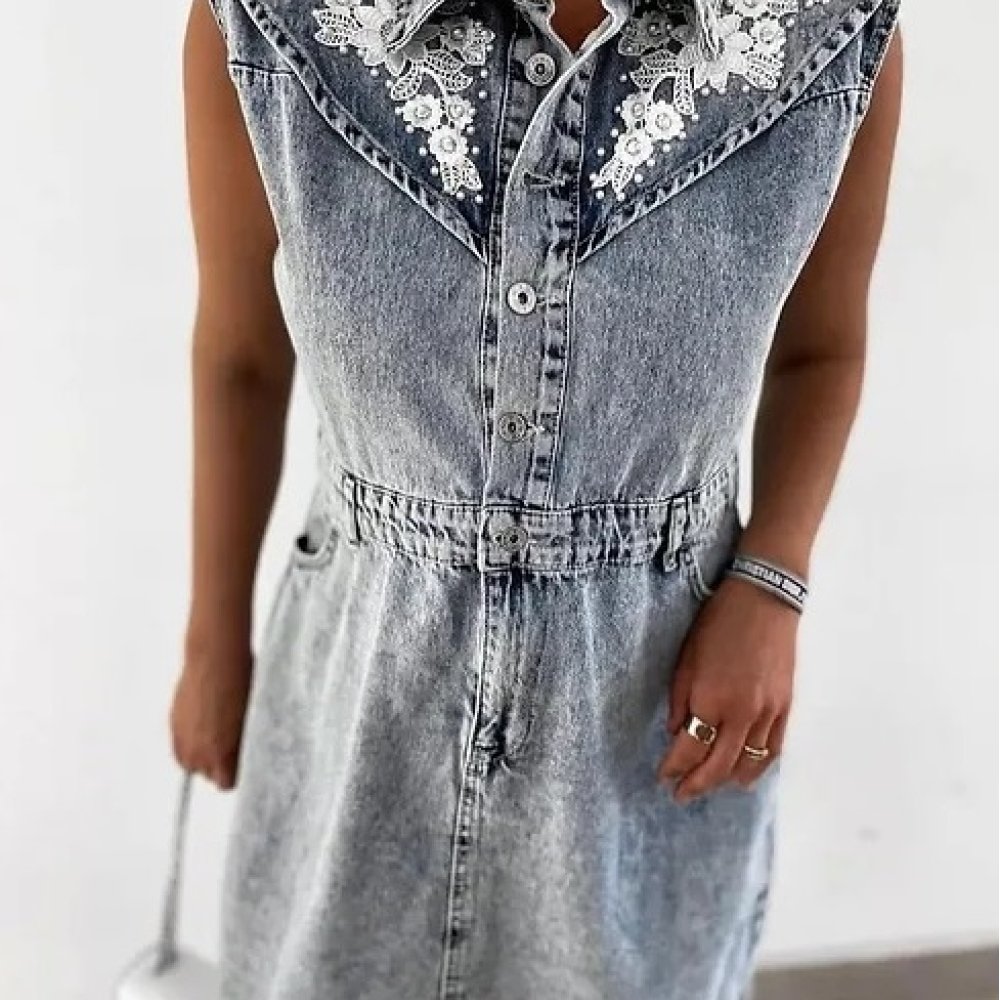 Rochie de blugi fara maneci