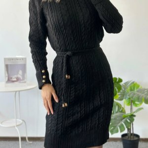 Rochie tricotata cu cordon Rochie tricotata cu cordon