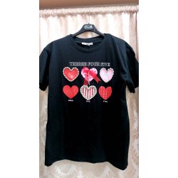Tricou dama cu inimioare rosii si roz
