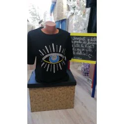Tricou dama negru Ochiul lui Horus