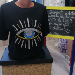 Tricou dama negru Ochiul lui Horus