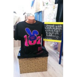 Tricou negru dama cu model stralucitor