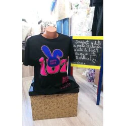 Tricou negru dama cu model stralucitor